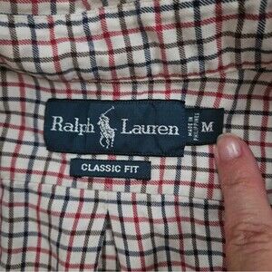 Ralph Lauren Button Down Shirt Men's Med Plaid Long Sleeve Pony Classic Fit GUC